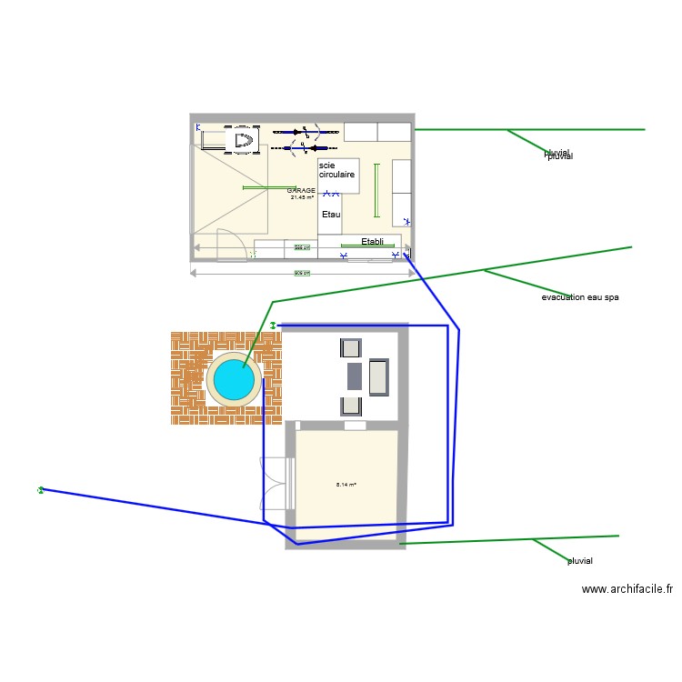 garage. Plan de 0 pièce et 0 m2