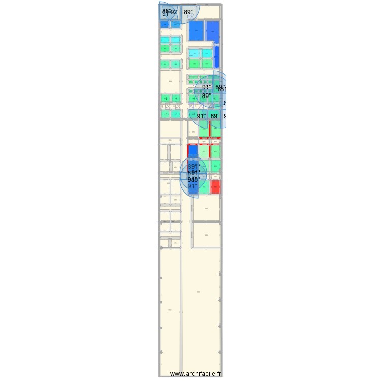 zone 2/3 mmm. Plan de 75 pièces et 1151 m2