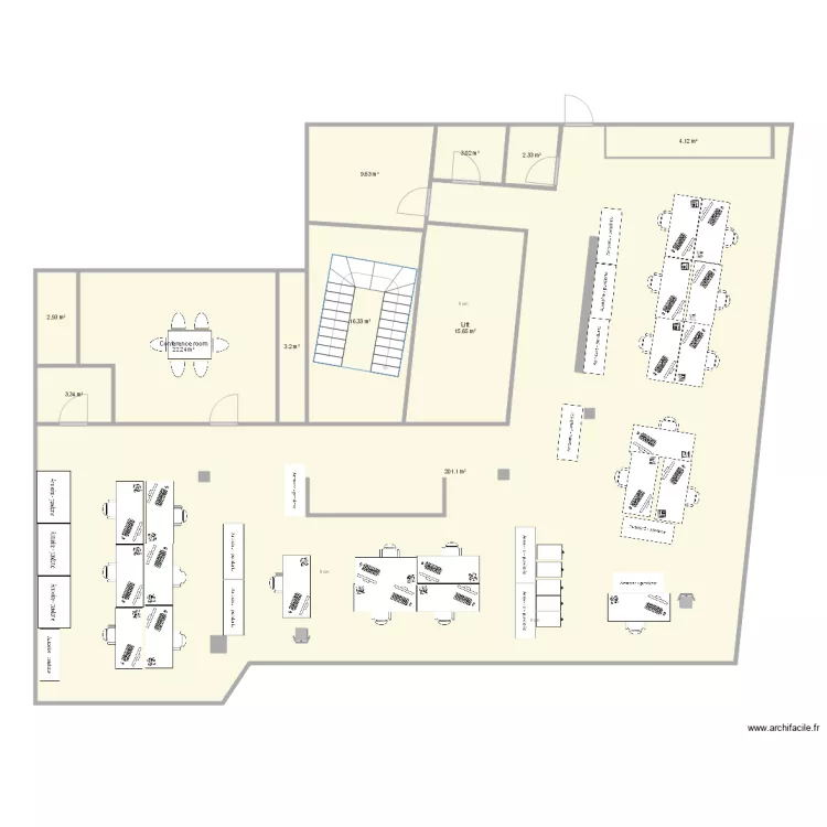 Plan bureau variante 1. Plan de 