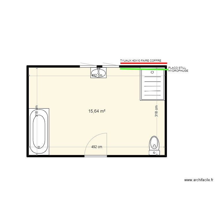 LEROY PATRICK. Plan de 1 pièce et 16 m2