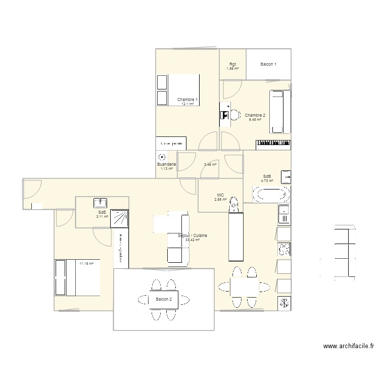 T4 doua. Plan de 0 pièce et 0 m2