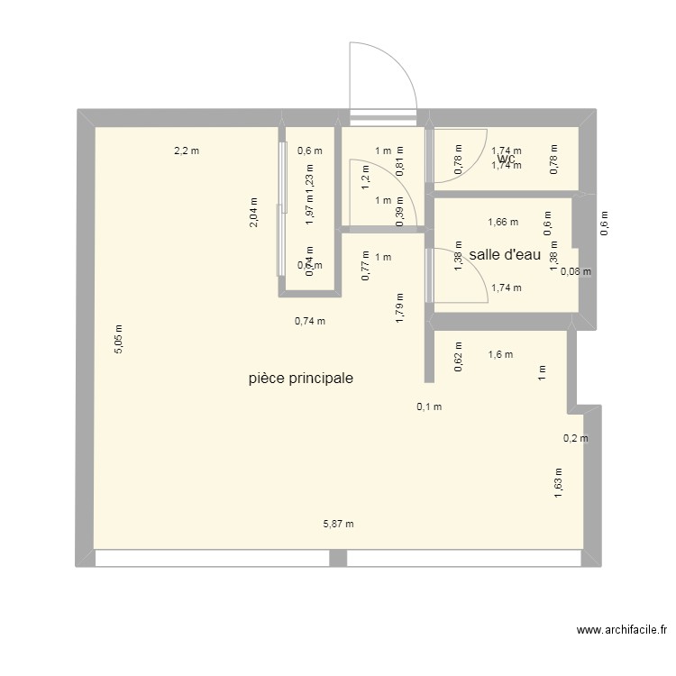 AUDREY. Plan de 5 pièces et 28 m2