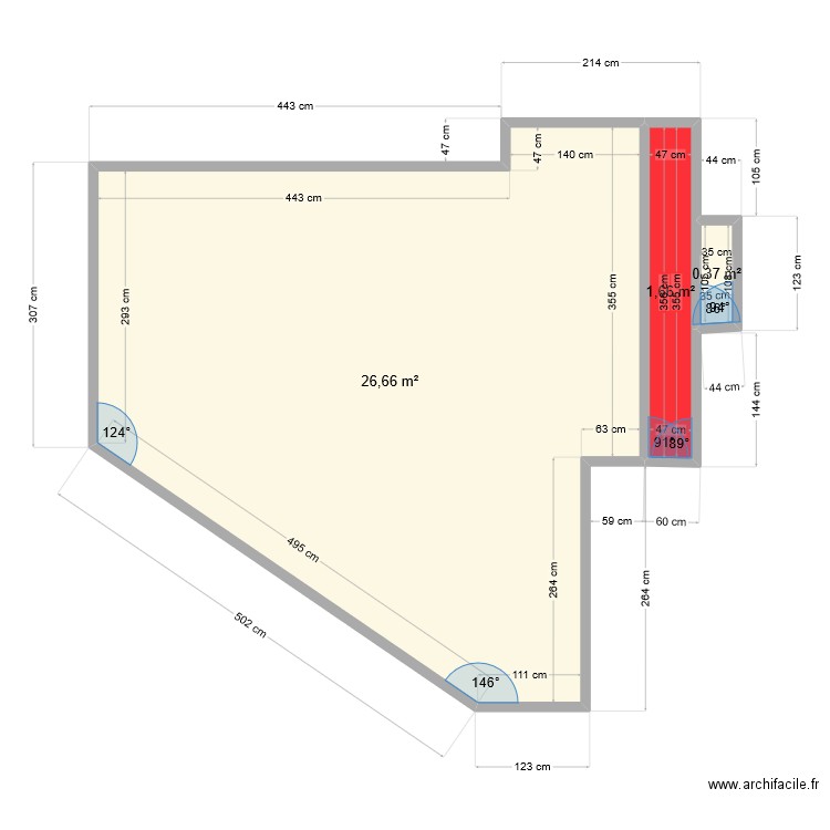 salon catalpa 1. Plan de 3 pièces et 29 m2