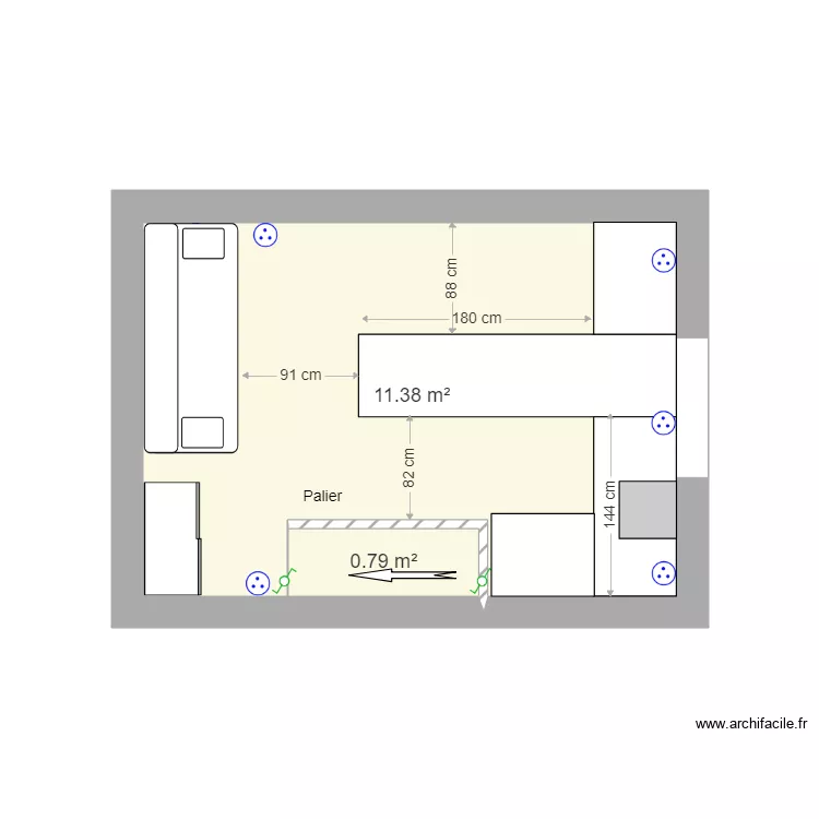 bureau amenage. Plan de 