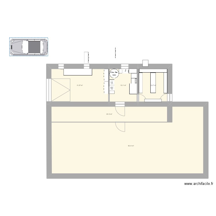 Garage2. Plan de 5 pièces et 154 m2