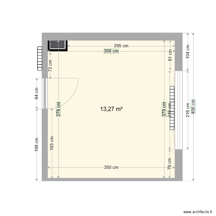 PLAN CUISINE. Plan de 1 pièce et 13 m2