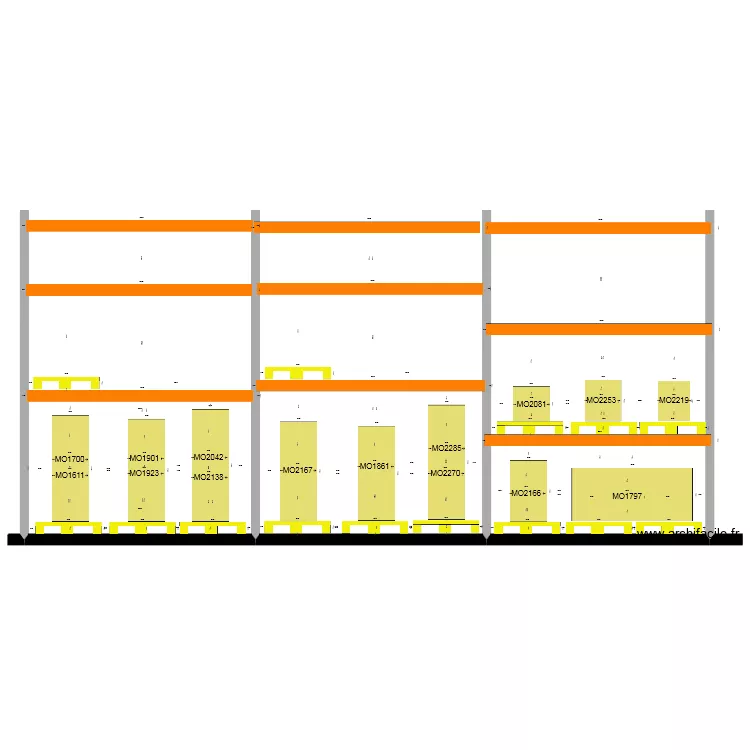 rack centrale 3. Plan de 