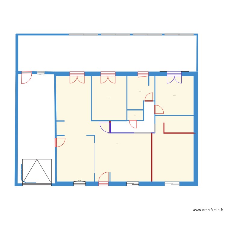 NIEUL Après travaux  de 2023 Version 3 Les murs. Plan de 5 pièces et 92 m2