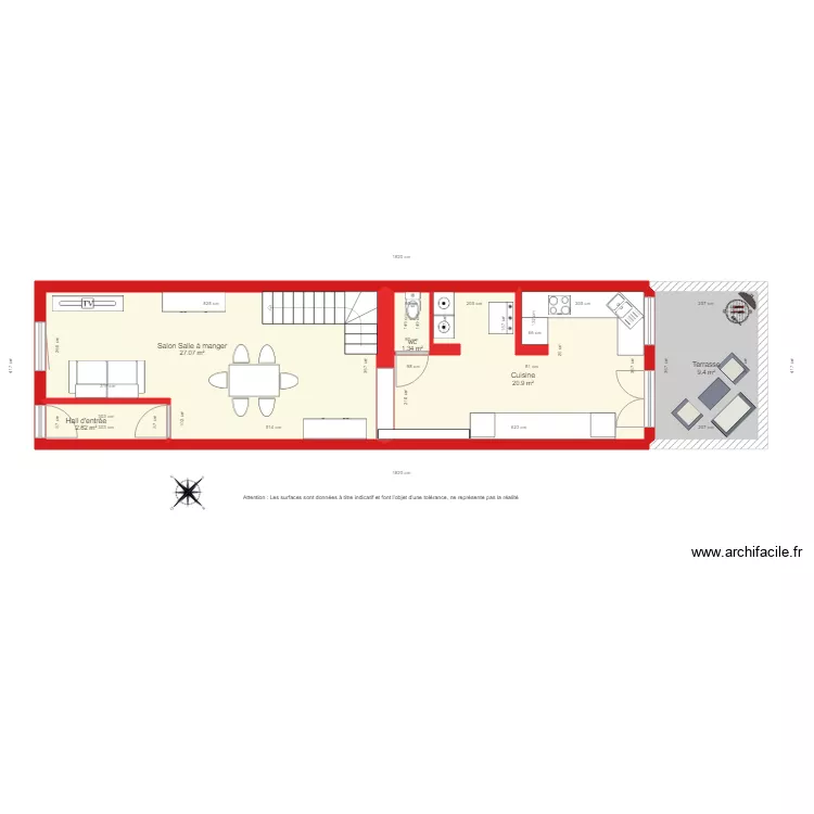 BI 2103 rdc cot&eacute;. Plan de 
