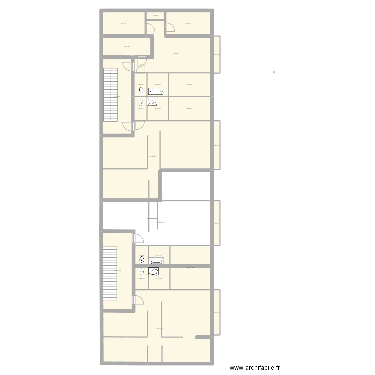 BRON TERRAILLON BAT A. Plan de 25 pièces et 298 m2