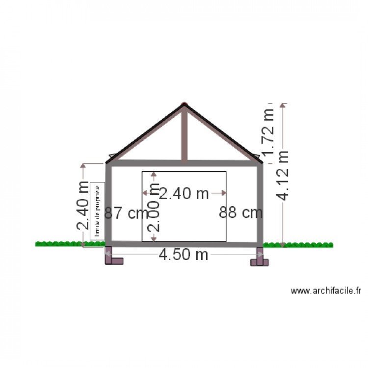 Pignon Ouest 8 par 45. Plan de 0 pièce et 0 m2