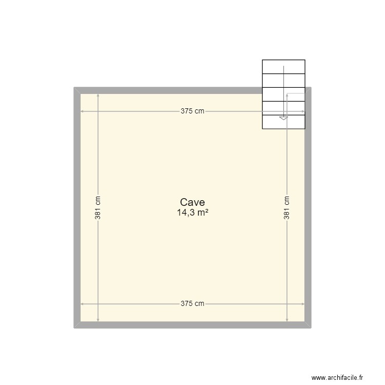 Cave Arbaletriers 10. Plan de 1 pièce et 14 m2