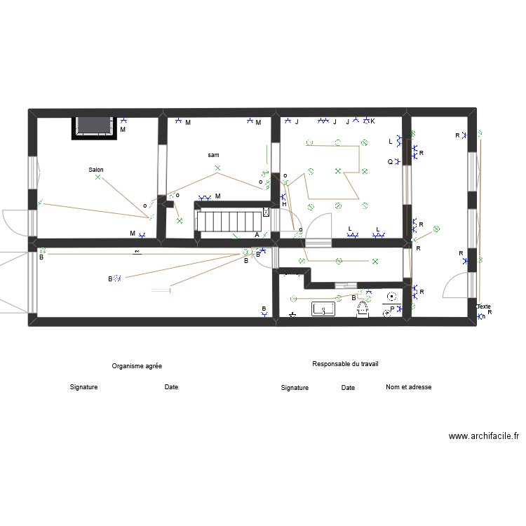 rez de chaussez m. Plan de 8 pièces et 75 m2