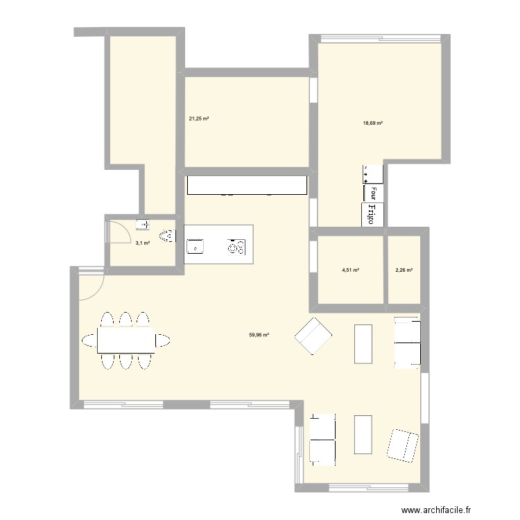 PROJET cuisine ouverte. Plan de 0 pièce et 0 m2