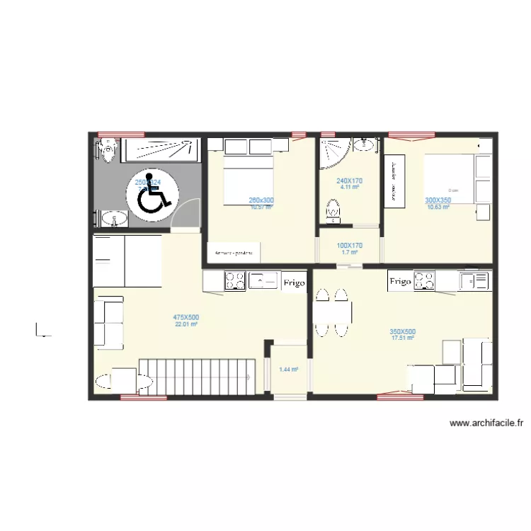 Batiment A cot&eacute; jardin dernier Hand A Droite mai. Plan de 