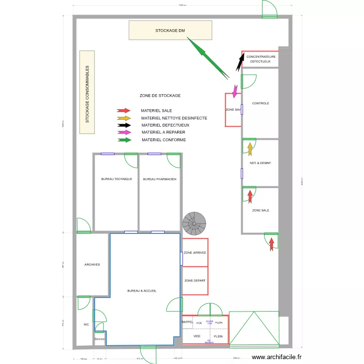LOCAUX J AIR HOME RDC V2 CIRCUIT DM SALE. Plan de 
