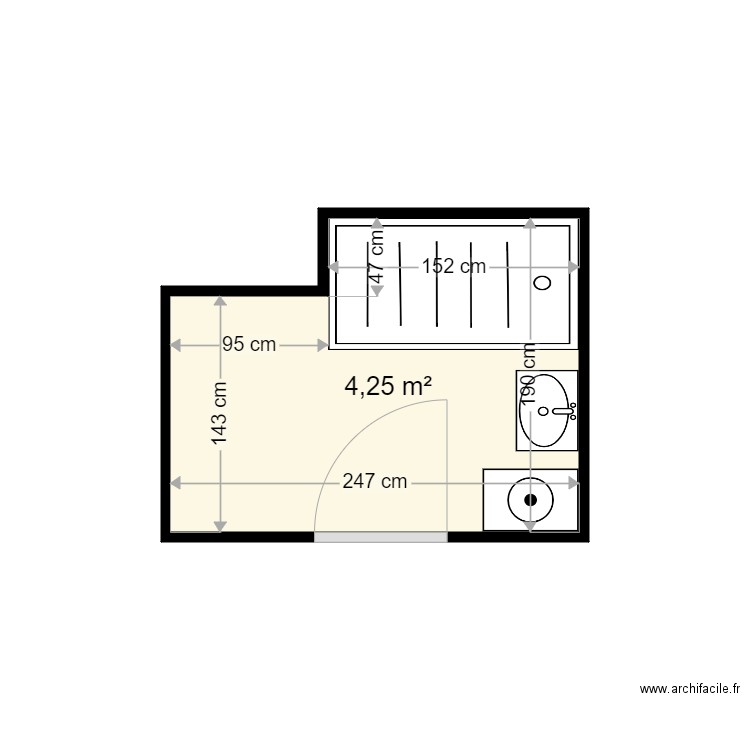 BANACH CECILE . Plan de 1 pièce et 4 m2