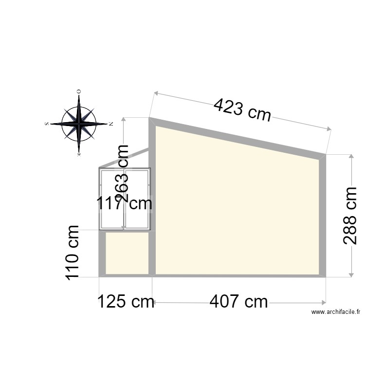 facade est actuelle. Plan de 2 pièces et 13 m2