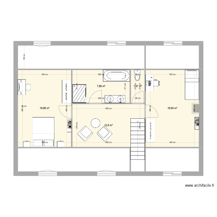 trugalle 2023 Etage Projet 2 chambres. Plan de 0 pièce et 0 m2