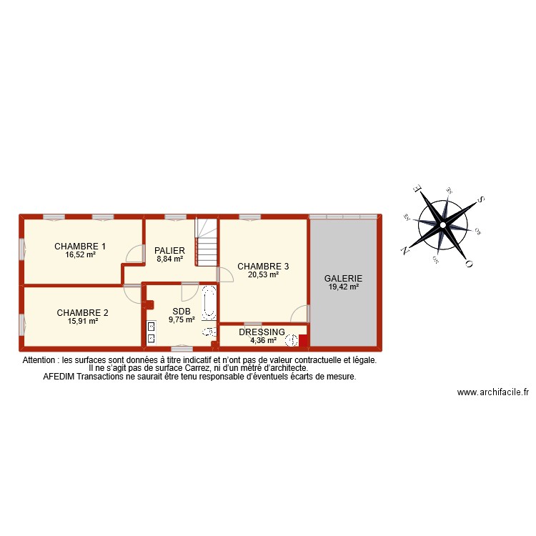 BI 9625 ETAGE 1. Plan de 10 pièces et 97 m2