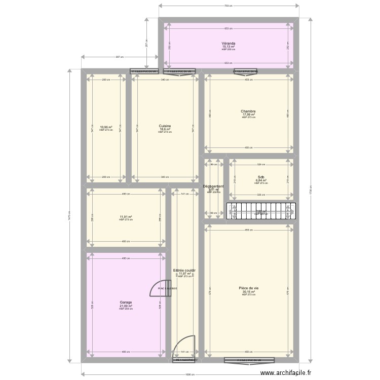 Prévost Rdc. Plan de 11 pièces et 150 m2