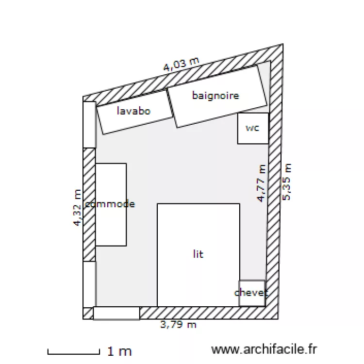 chambre2. Plan de 