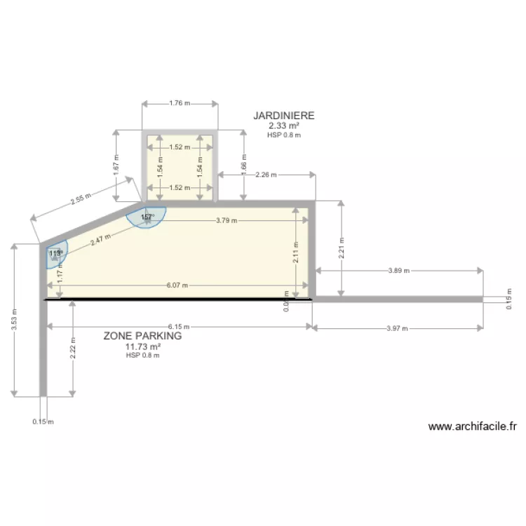 PARKING  PEGASE  ET JARDINIERE. Plan de 