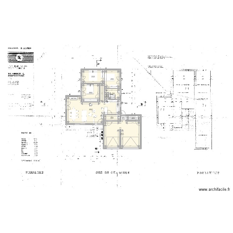 Abel pin. Plan de 9 pièces et 115 m2