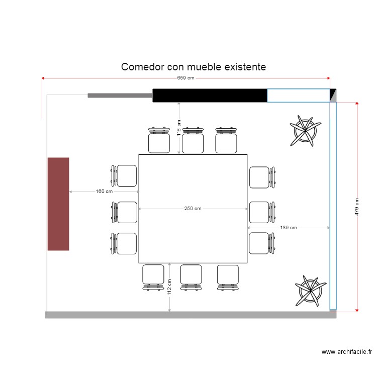 casa crestón comedor 1era opción mueble existente. Plan de 0 pièce et 0 m2