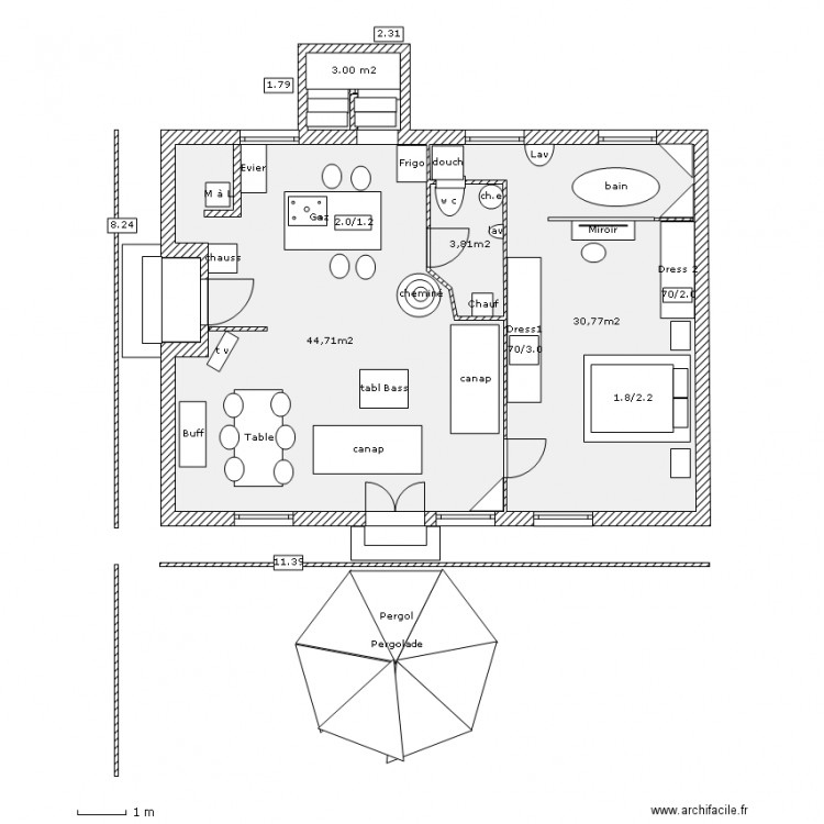 RdC 2. Plan de 0 pièce et 0 m2