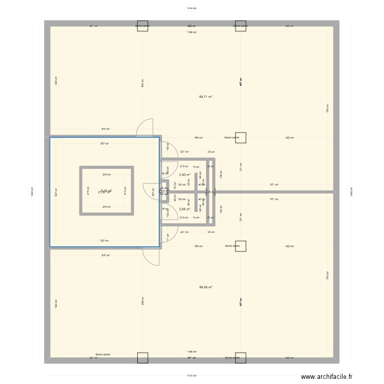 Bureau Daguerre 50/50. Plan de 8 pièces et 219 m2