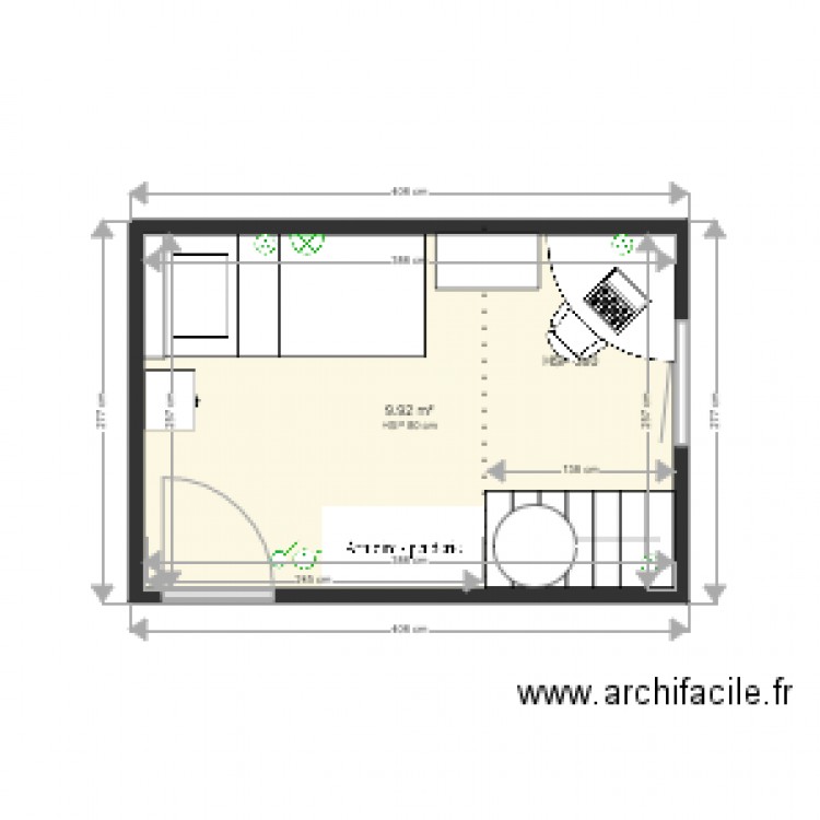 CHAMBRE ELORRI APRES. Plan de 0 pièce et 0 m2