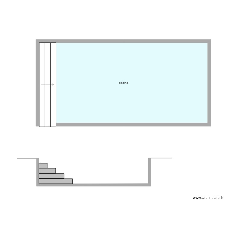 Plan en coupe piscine cugno. Plan de 0 pièce et 0 m2