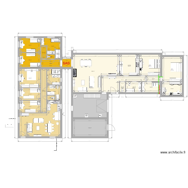 trois. Plan de 0 pièce et 0 m2