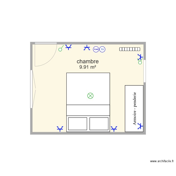 chambre. Plan de 0 pièce et 0 m2