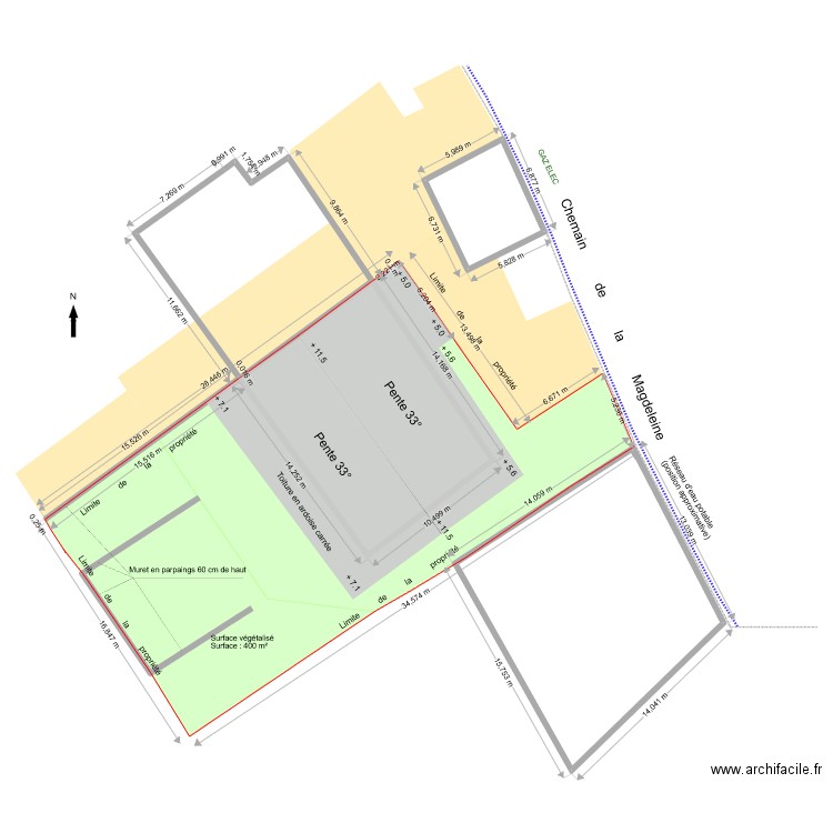 plan toit. Plan de 4 pièces et 476 m2