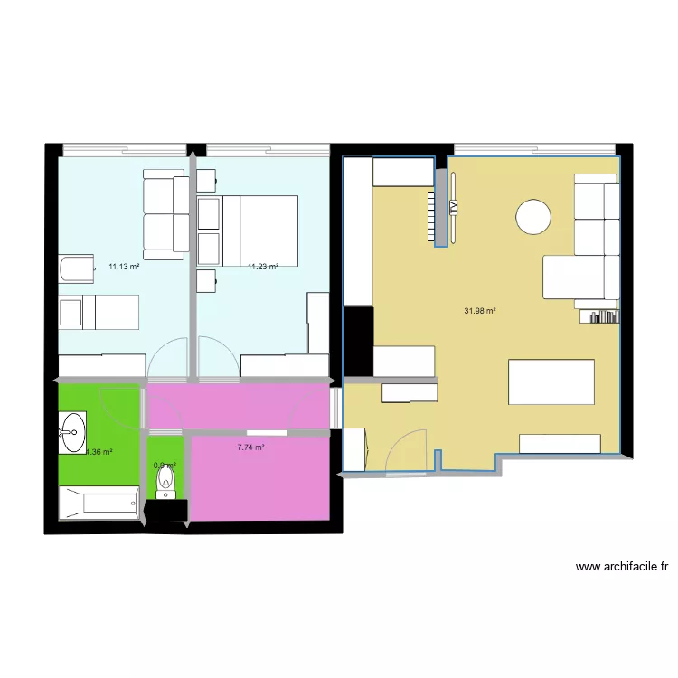 PLAN MEUBLE BARBIER. Plan de 