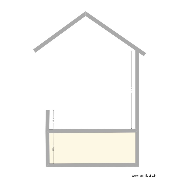 HSP. Plan de 1 pièce et 14 m2