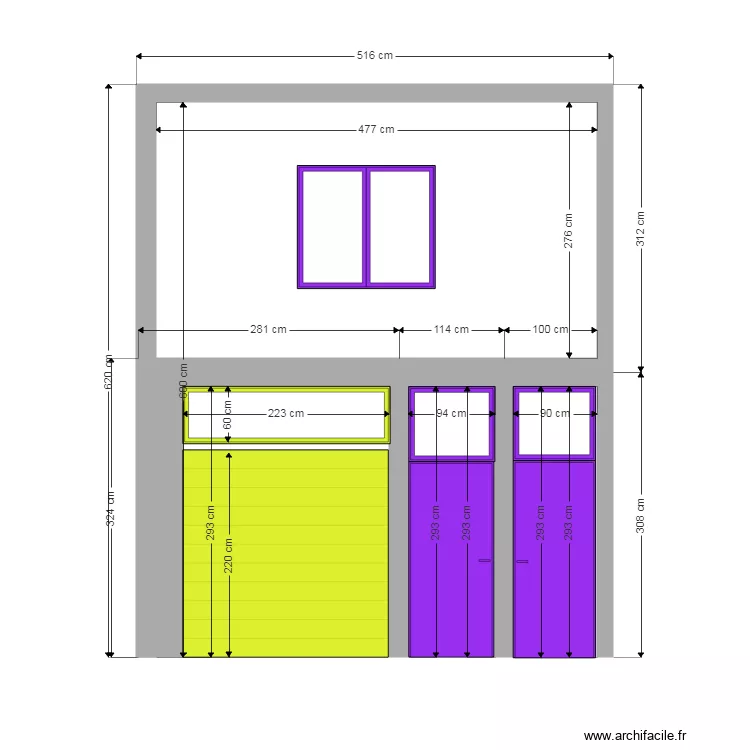 Facade Coligny. Plan de 