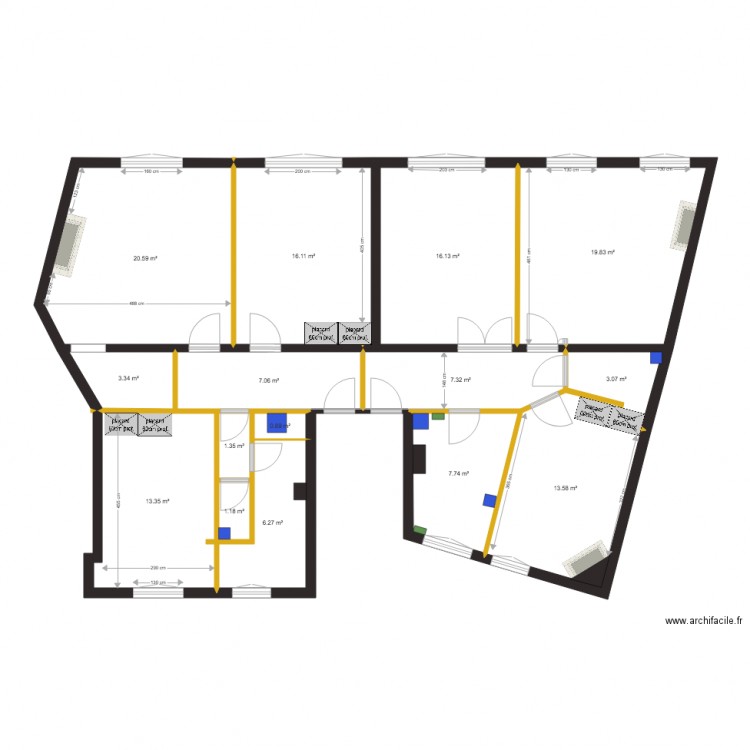 plan projet chateau neuilly EXISTANT. Plan de 0 pièce et 0 m2