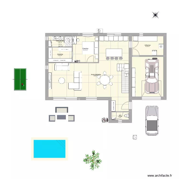 Newguzargues Basique. Plan de 14 pièces et 181 m²