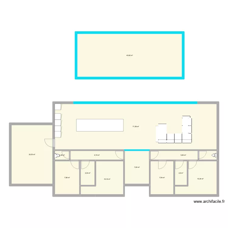 Serravalle nouvelle construction. Plan de 