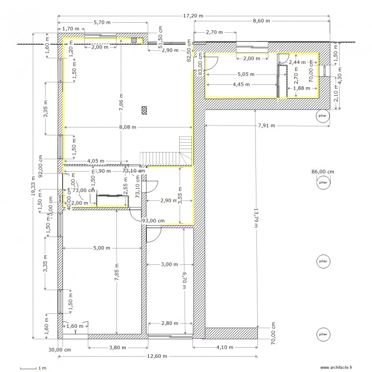 ancien etage. Plan de 0 pièce et 0 m2