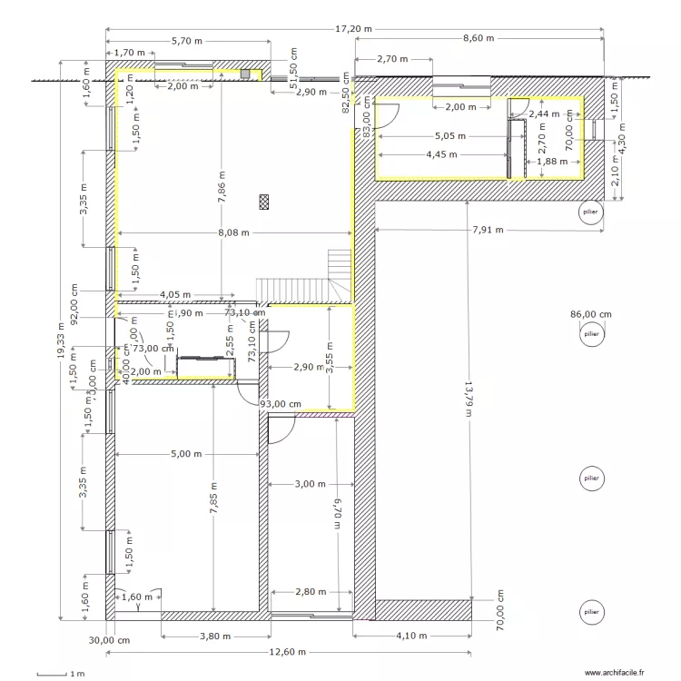 ancien etage. Plan de 