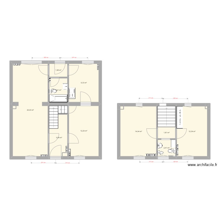 DamousRéférence. Plan de 16 pièces et 94 m2