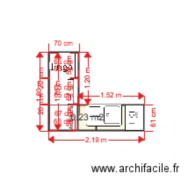 CUISINE EQUIPEE. Plan de 0 pièce et 0 m2