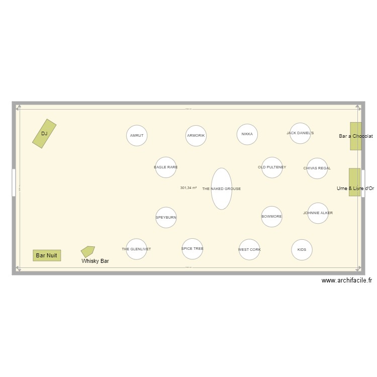 Plan de salle mariage. Plan de 0 pièce et 0 m2