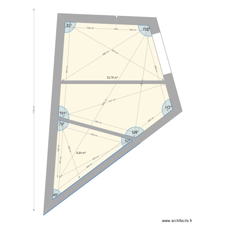 RDCh Mauléon 4. Plan de 2 pièces et 44 m2