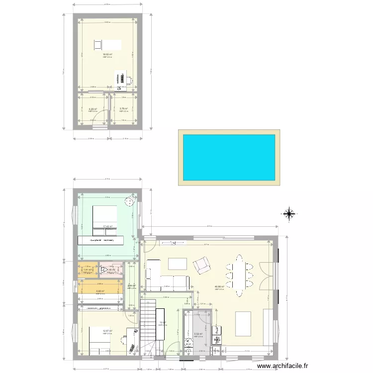 Maison Etage. Plan de 
