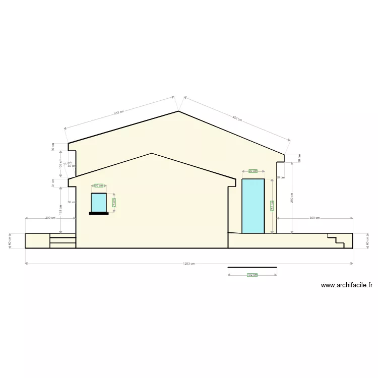 plan de  facades ouest. Plan de 
